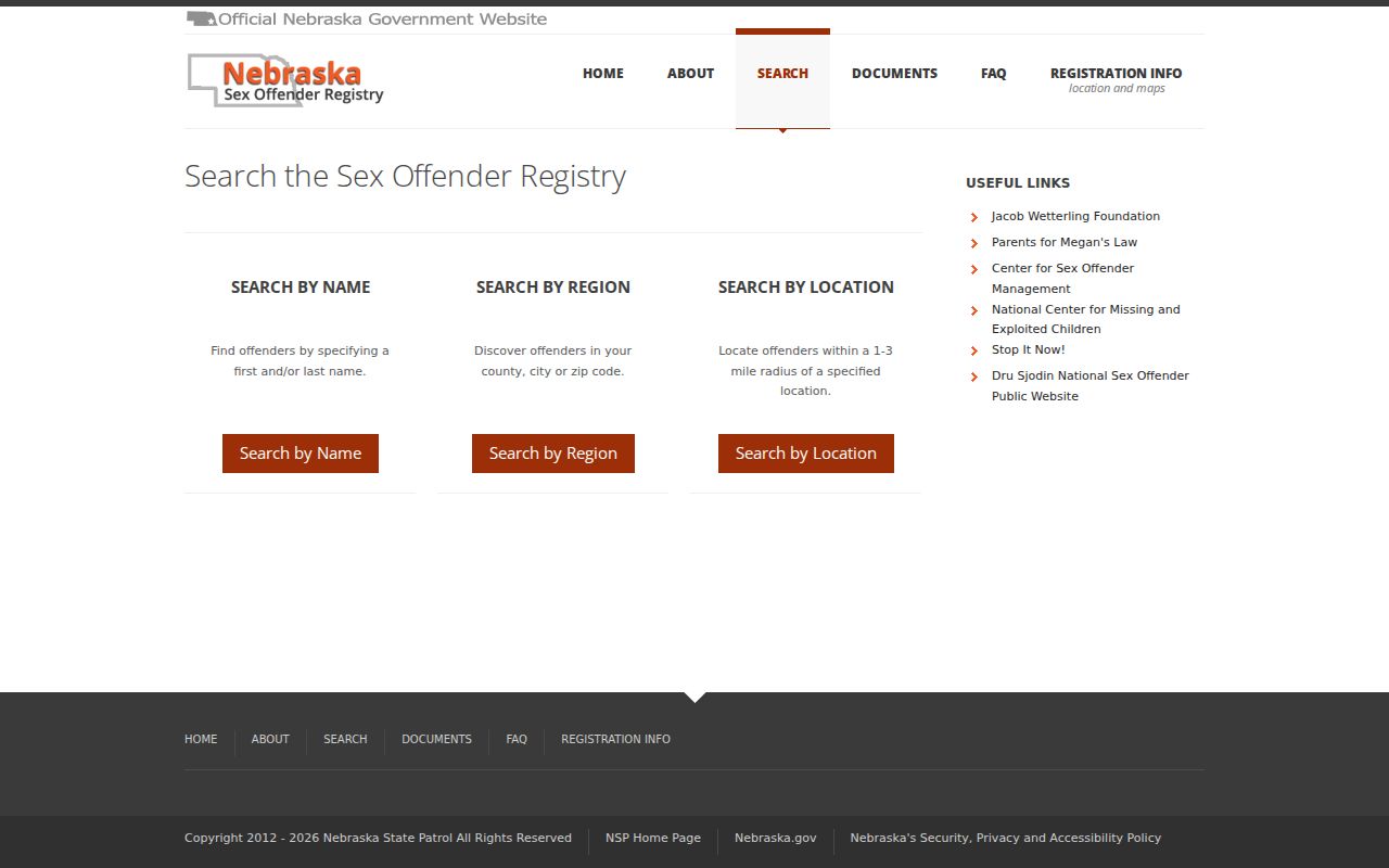 Bellevue resident lookup safety context on the Nebraska Sex Offender Registry